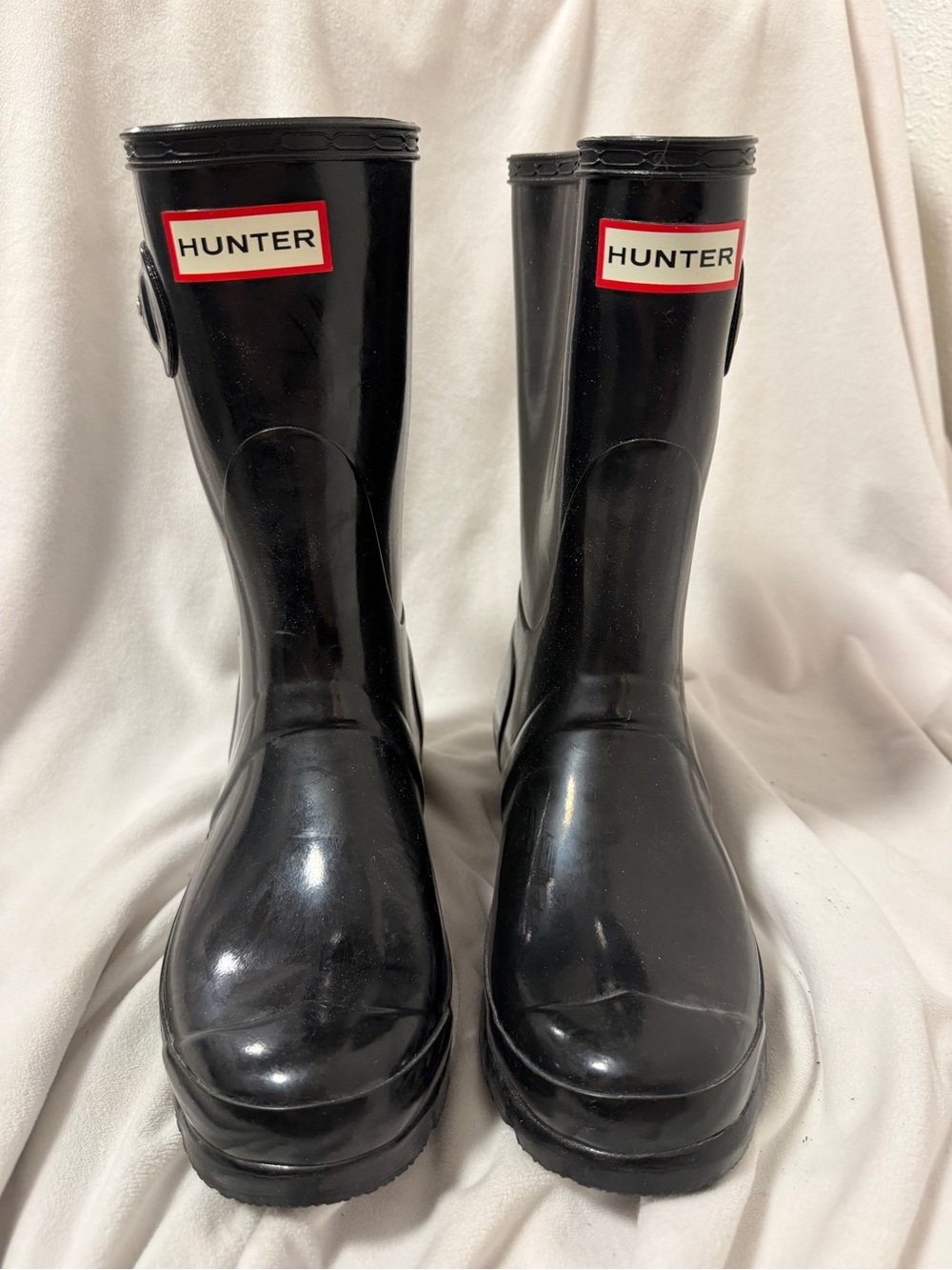 Hunter Women’s original short gloss black boots size 7